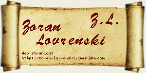 Zoran Lovrenski vizit kartica